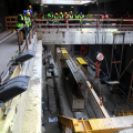 Il cantiere della metropolitana in piazza Bengasi