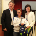 Tania Cagnotto con Paolo Barelli, presidente FIN e Chiara Appendino