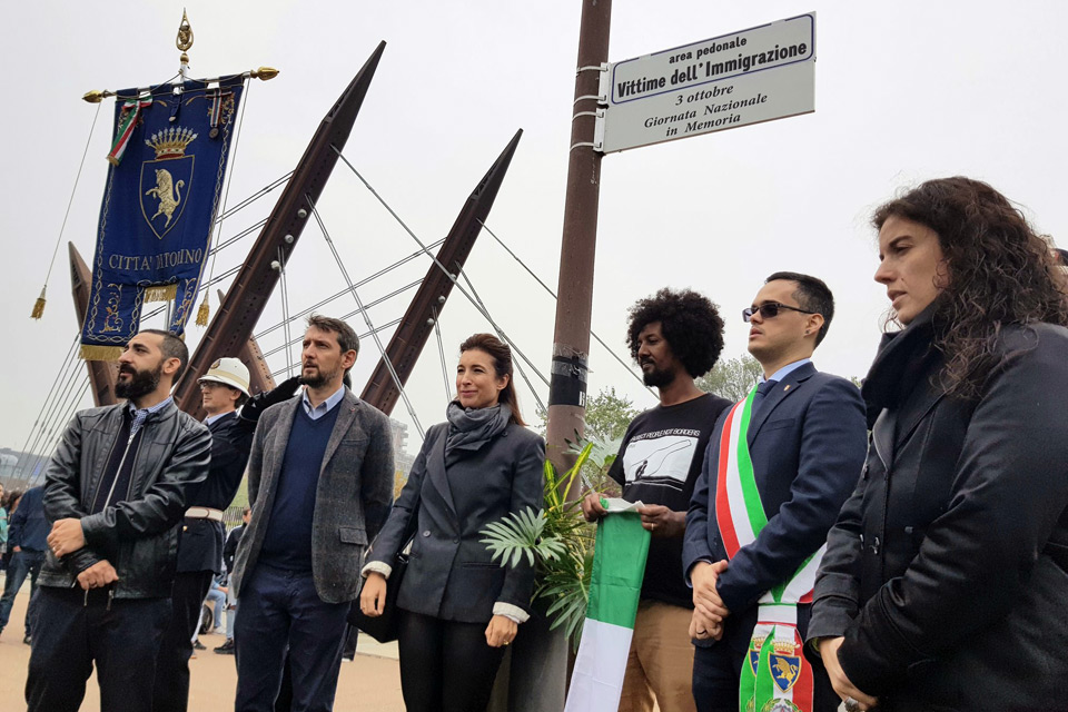 Il ricordo delle Vittime dell’immigrazione in un’area pedonale di via Livorno