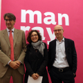 Emanuele Chieli e Walter Guadagnini, presidente e direttore di Camera con l'Assessora Francesca Leon