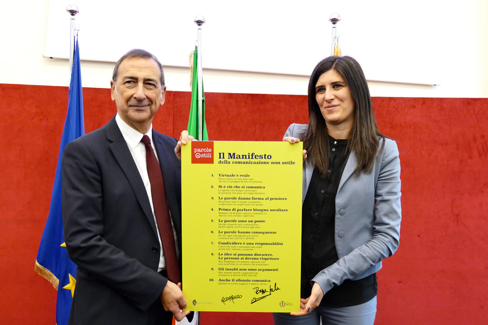 Torino e Milano insieme per #StileComune. I sindaci Chiara Appendino e Giuseppe Sala firmano il Manifesto della Comunicazione non ostile