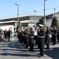 La banda del Corpo dei Vigili Urbani in piazza della Repubblica