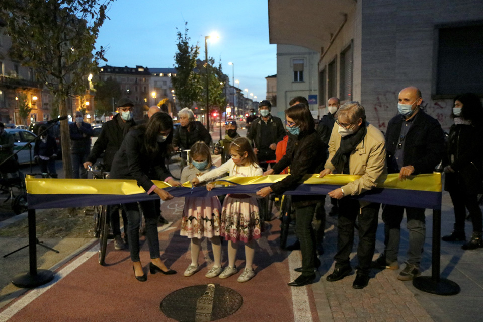 Inaugurata la pista ciclabile di via Nizza