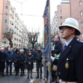 Cerimonia di scoprimento della targa commemorativa nel luogo del crollo della gru di via Genova