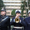 Cerimonia di scoprimento della targa commemorativa nel luogo del crollo della gru di via Genova