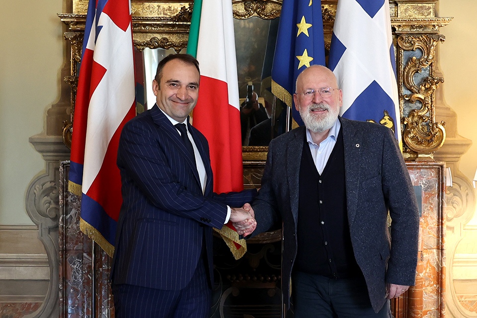 A Palazzo Civico il vicepresidente della Commissione Europea Timmermans