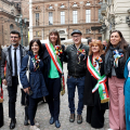Una rappresentanza dei Sindaci in piazza Carignano
