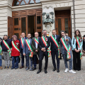 Una rappresentanza dei Sindaci in piazza Carignano