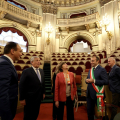Alberto Cirio, Antonio Tajani, Catherine Colonna, Stefano Lo Russo e Paolo Zangrillo  nel Parlamento Subalpino