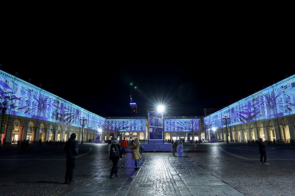 Torino, Piazza San Carlo. Videomapping 'Città Fantastica. Favole d’inverno'