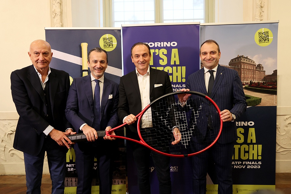 Gianni Ocleppo, Presidente Comitato d'Onore delle ATP; Dario Gallina, Presidente della Camera di commercio di Torino; Alberto Cirio, Presidente della Regione Piemonte e Stefano Lo Russo, Sindaco della Città di Torino