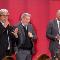 L'intervento di Alessandro Isaia della Fondazione per la Cultura di Torino sul palco con Giulio Biino e Silvio Viale