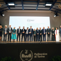 La "squadra" del Rettore Stefano Corgnati sul palco dell'Aula Magna del Politecnico