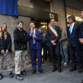 Un momento della cerimonia di intitolazione