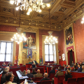 Palazzo Civico, Sala Rossa: Cerimonia di conferimento del Sigillo Civico a Christian Greco