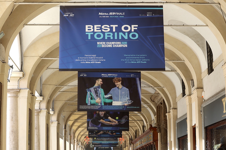 Le immagini delle Nitto ATP Finals in mostra in piazza San Carlo e piazza Palazzo di Città