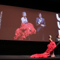 Sharon Stone sul palco del teatro Regio con Giulio Base