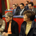 I consiglieri comunali con il segno rosso sul volto, simbolo della lotta per l'eliminazione della violenza contro le donne. Uniti per dire NO alla violenza di genere
