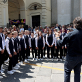 Un momento della cerimonia di inaugurazione