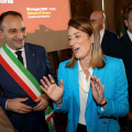 Il sindaco Lo Russo con Roberta Metsola