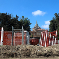 La Cappella della Sindone vista dal cantiere delle Serre Reali