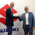 L'assessore al Verde e ai Fiumi Francesco Tresso e il presidente e CEO di Suzuki Italia Massimo Nalli
