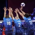 Un momento del quarto di finale tra Slovenia e Belgio della CEV EuroVolley 2026, andato in scena al Palavela di Torino