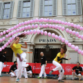 Le esibizoni in piazza San Carlo
